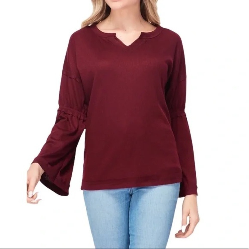 Baea Flare Bell Sleeves Waffle Knit Top Size Small / Medium NEW from Nordstrom